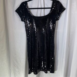 ROOMMATES CALIFORNIA Vintage inspired Black Metallic Sequin Party Dress